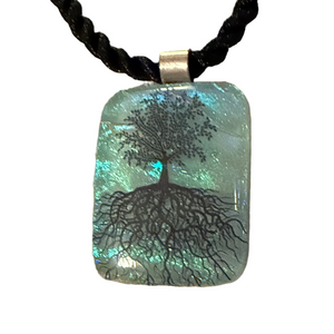 Tree of Life Pendant Necklace with Black Cord